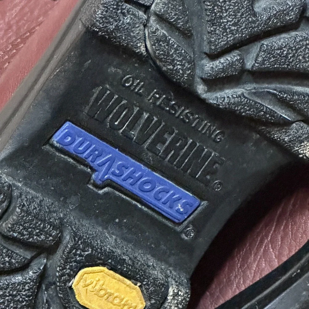 Wolverine DuraShocks Work Boots Brown‎ Leather 03979 Vibram Mens 9.5 M Gorpcore